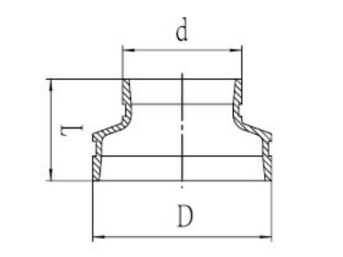 Reductor concéntrico ranurado